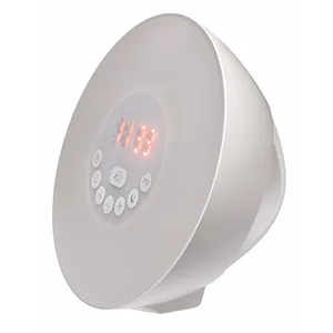 TFA Dostmann daylight alarm Wake Up Light 60.2019.02 light alarm clock with sunrise FM radio 6 wake-up tones slumber function white plastic 170 mm - Radiowecker und Tischleuchte mit Tageslichtsimulation WAKE-UP LIGHT