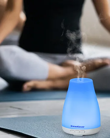 InnoGear Essential Oil Diffuser, Upgraded Diffusers for Essential Oils Aromatherapy Diffuser Cool Mist Humidifier with 7 Colors Lights 2 Mist Mode Waterless Auto Off for Home Office Room, Bronze - 150ml diffuser