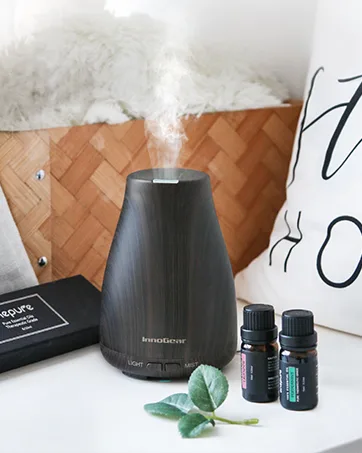 InnoGear Essential Oil Diffuser, Upgraded Diffusers for Essential Oils Aromatherapy Diffuser Cool Mist Humidifier with 7 Colors Lights 2 Mist Mode Waterless Auto Off for Home Office Room, Bronze - diffuser
