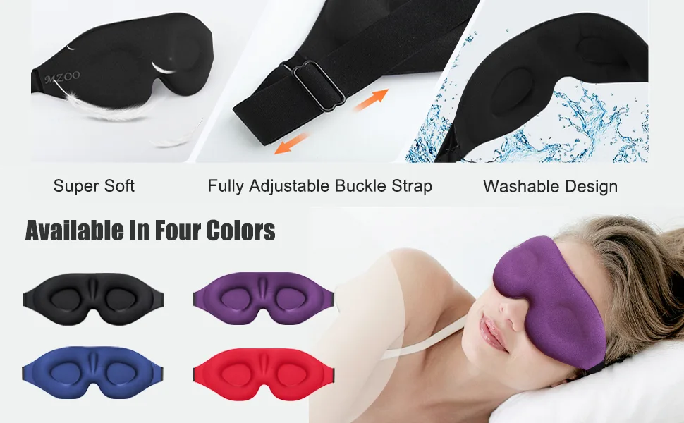 MZOO Sleep Eye Mask for Men Women, 3D Contoured Cup Sleeping Mask & Blindfold, Concave Molded Night Sleep Mask, Block Out Light, Soft Comfort Eye Shade Cover for Travel Yoga Nap, Silver Gray - 3D sleeping mask