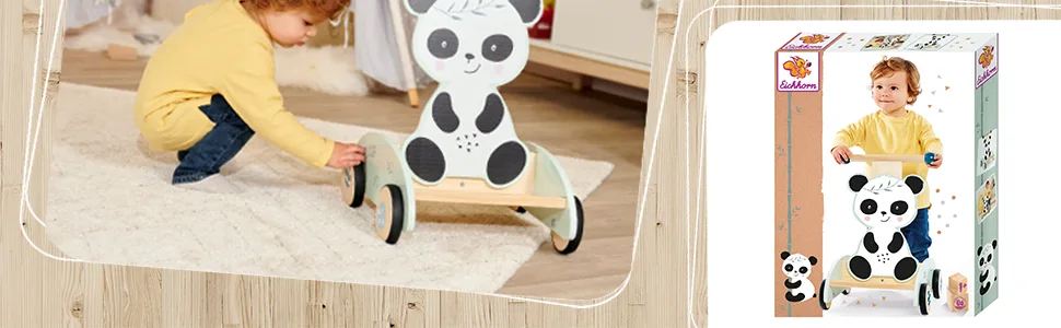 Eichhorn EH Sliding Running car single - EH Panda Lauflernwagen Banner low