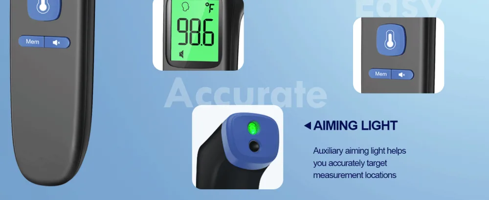 Forehead Thermometer, Baby and Adults Thermometer with Fever Alarm, LCD Display and Memory Function, Ideal for Whole Family Black - product information 11