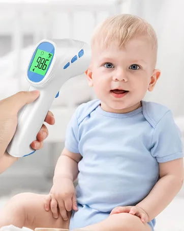 Forehead Thermometer, Baby and Adults Thermometer with Fever Alarm, LCD Display and Memory Function, Ideal for Whole Family Black - thermometer