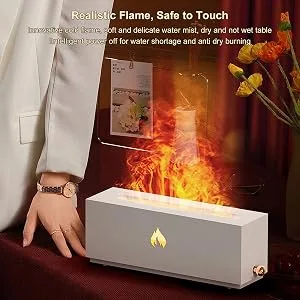 Aroma diffuser 3D fireplace optics room fragrance large spray diffuser with fragrance reinforcement function air diffuser selection of several modes for children at home white/opulent garden - B0CNSVJ8M1