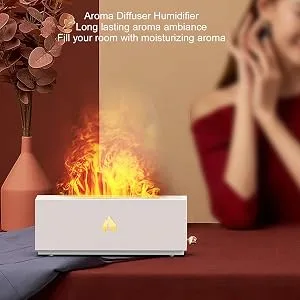Aroma diffuser 3D fireplace optics room fragrance large spray diffuser with fragrance reinforcement function air diffuser selection of several modes for children at home white/opulent garden - B0CNSVJ8M1