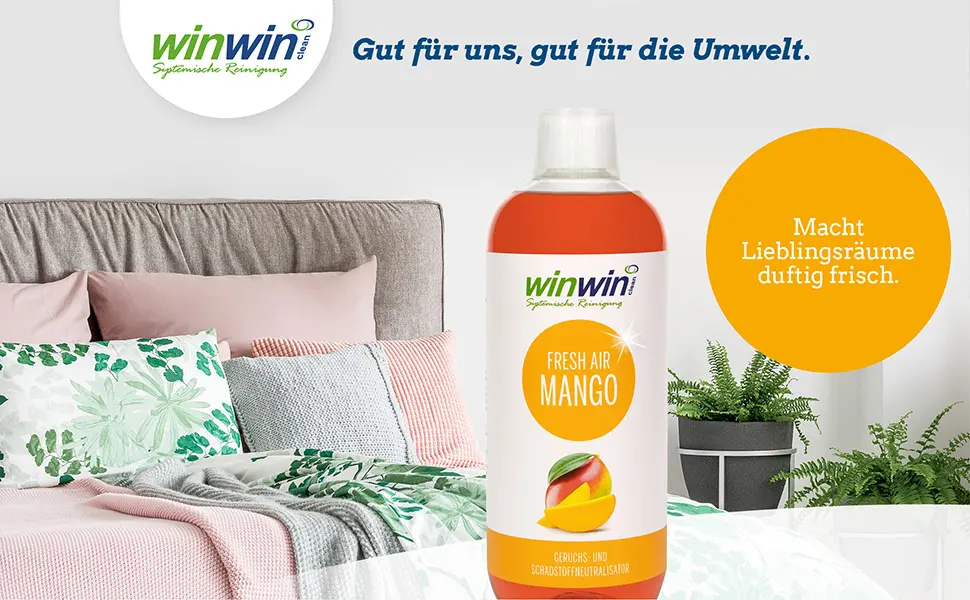 winwinCLEAN - FRESH AIR AIR PURIFICATION CONCENTRATE 'MANGO' 1000ml Mango 1 l (1 pack) - winwinCLEAN, Fresh Air, Green Apple, Luftreinigungskonzentrat, Geruchsneutralisator