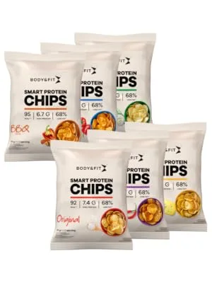 Body & Fit Smart Protein Chips - Protein Snack Soy and Potato Chips 12 Bags (Original) - Smart Protein Chips
