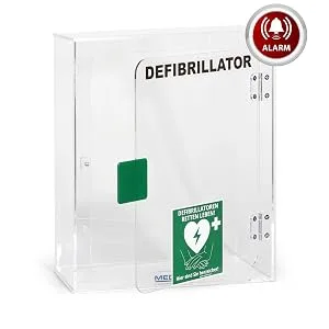 MedX5 Defibrillator Acrylic Glass Wall Box for Indoor Use with Defi Location Sign and Alarm With Alarm - #1031