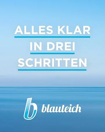 Blauteich Blaumacher Anti -Alg thread algae destroyer - algae remover for garden pond - algae shredders and effective pond care against thread algae in the pond (1 kg) - Überschrift mit Logo