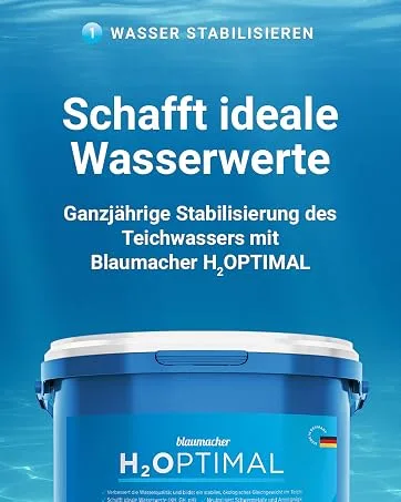 Blauteich Blaumacher Anti -Alg thread algae destroyer - algae remover for garden pond - algae shredders and effective pond care against thread algae in the pond (2 kg) - Eimer eines Pflegemittels vor klarem Teichwasser