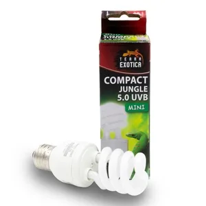 Terra exotica compact mini UVB 13 watt full spectrum daylight lamp - selection between 2.0 5.0 and 10.0 UVB lamps for your terrarium (Daylight 2.0 UVB) - Compact Jungle