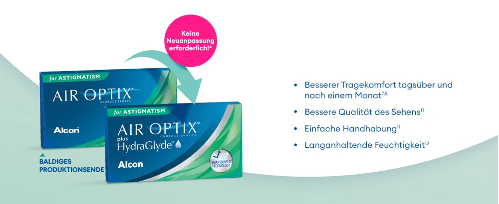 Air Optix for Astigmatism monthly soft lenses 6 pieces BC 8.7 mm DIA 14.5 mm CYL -0.75 AXIS 100 +2.75 diopters - ALCON_AIR OPTIX plus HydraGlyde for ASTIGMATISM Upgrade