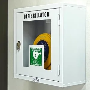 MedX5 Universal Defibrillator Metal Wall Box for Indoor Use with Defi Location Sign Lockable and Alarm With Alarm - #1028