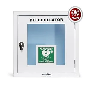 MedX5 Universal Defibrillator Metal Wall Box for Indoor Use with Defi Location Sign Lockable and Alarm With Alarm - #1029