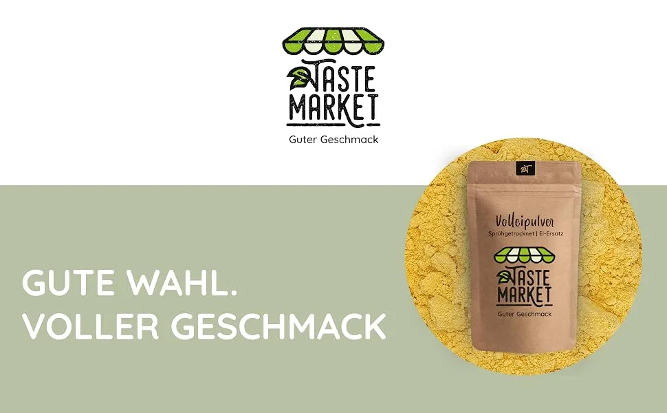 2 kg whole egg powder | Scrambled eggs cooking baking | Egg substitute | Spray dried | Whole egg | TASTE MARKET | 2 kg (1 pack) - Vollei Pulver Taste Market