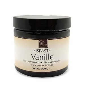 Vanilla ice cap for refining delicious ice cream desserts drinks pralines cakes and much more - without artificial vanilla - aroma - content 250 g - Vanille Eispaste