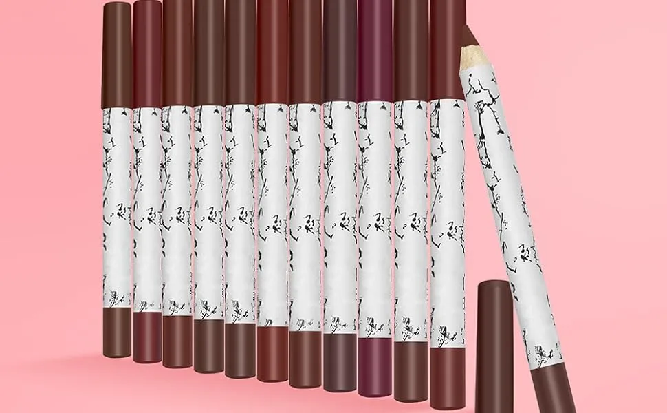 Allbestaye Lipliner Set 12pcs/Set Red Matte Lipsticks Waterproof Makeup Kit Lip liner Pencil - product information 1