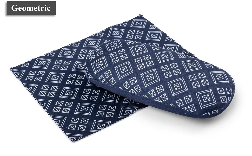 Edison & King Glasses Case with Motif and Glasses Cleaning Cloth One Size Geo - Edison & King, Case, Cloth, Designer