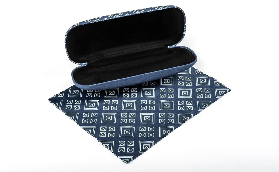 Edison & King Glasses Case with Motif and Glasses Cleaning Cloth One Size Geo - Edison & King, Case, Cloth, Offen