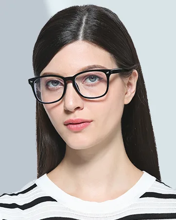 Cyxus Blue Light Blocking Glasses Square Computer Eyewear Clear Lens Eyeglasses Frame (Black & Transparent) 10 - Black & Transparent - Cyxus