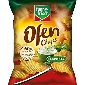 funny-frisch Oven Chips Sour Cream 10-Pack (10 x 125 g) Sour Cream & Wild Onion - Ofenchips SC