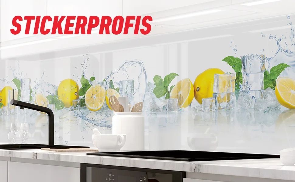 Sticker professionals kitchen back wall Self -adhesive glass optics designed - 20grey - 1.8mm stiffened every surface hard pet material premium 60 x 400cm H 60 cm x W 400 cm 20grey - HI-Gloss Küchenrückwand selbstklebend Spritzschutz Folie Küchenwand Wandverkleidung Fliesenspiegel