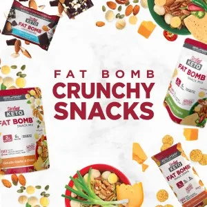 SlimFast Keto Fat Bomb Meal Replacement Whey Protein Bar, Frosted Cinnamon Bun, Low Carb with 7g Protein, 5 Count Box - crunchy snacks fat bomb