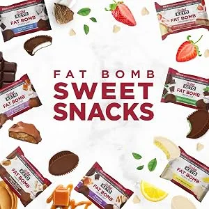 SlimFast Keto Fat Bomb Meal Replacement Whey Protein Bar, Frosted Cinnamon Bun, Low Carb with 7g Protein, 5 Count Box - sweet snacks fat bomb