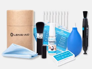 LENS-AID microfiber cleaning cloth in a chic design: for camera lens display and as a glasses cleaning cloth (microfiber cloth 20x20 cm) Pineaplle - 8-in-1 Reinigungsset