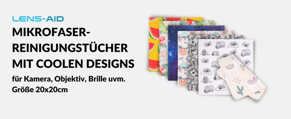 LENS-AID microfiber cleaning cloth in a chic design: for camera lens display and as a glasses cleaning cloth (microfiber cloth 20x20 cm) Pineaplle - Design-Mikrofasertücher