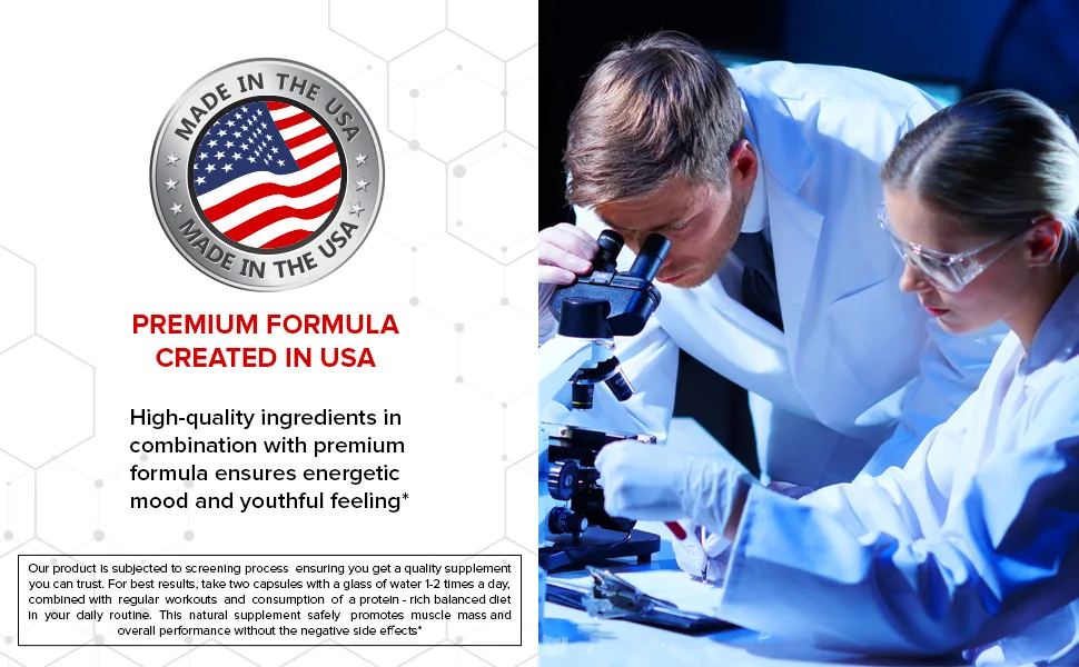 Testosterone Booster for Men - Test Booster for Stamina, Endurance & Strength - 60 Capsules - muscle growth