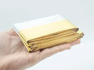 Flexeo 20x rescue ceiling gold silver - 210cm x 160cm - rescue film - emergency - first aid ceiling - emergency ceiling - emergency blanket - Emergency blank - gold foil - silver foil - Rettungsdecke
