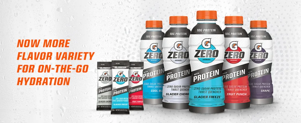 Gatorade Zero With Protein, 10g Whey Protein Isolate, Zero Sugar, Electrolytes, Glacier Cherry, 16.9 Fl Oz, 12 Pack - g zero protein