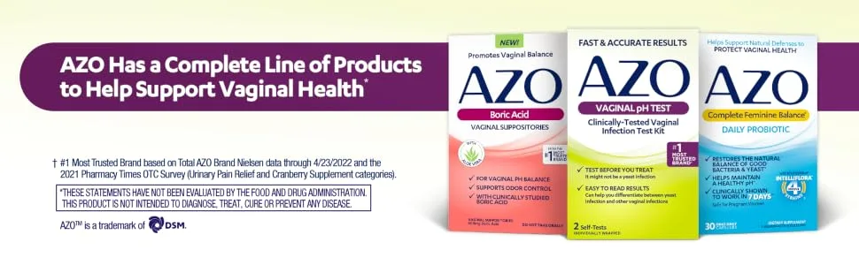 AZO Vaginal pH Test Kit, Clinically-Tested Vaginal Infection Test Kit, Fast & Accurate Results, from The #1 Most Trusted Brand, 2 Self-Tests - AZO pH Test Strips