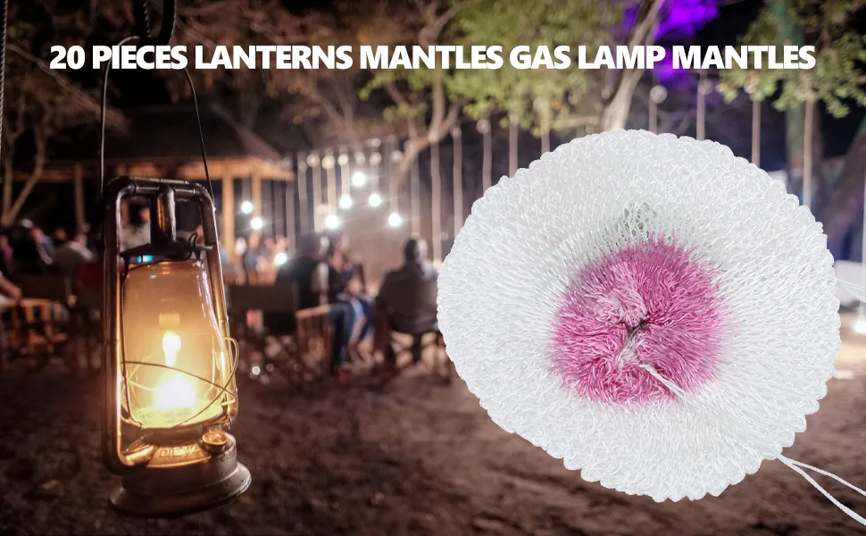20pcs Kerosene Lamp Covers Gas Camping Light Mesh Drawstring Pressure Lamp Covers Double Head - Kerosin Lampenmäntel