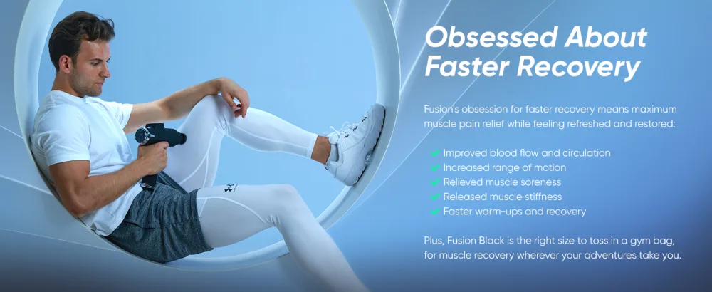 Fusion Black Pro Muscle Massage Gun Deep Tissue Percussion Muscle Massager Gun for Athletes Pain Relief Therapy and Relaxation, Percussion Therapy Chiropractor Massager, Body Massager (Black Pro) - back massager messager thera gun electric massage masager electric massager handheld personal
