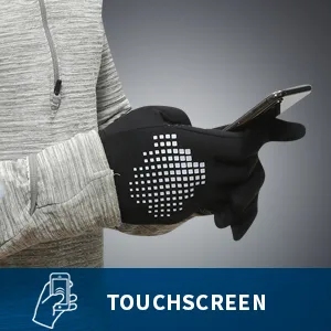 TrailHeads Gloves Men Running | Lightweight Touchscreen Gloves L Black - S010A-touchscreen