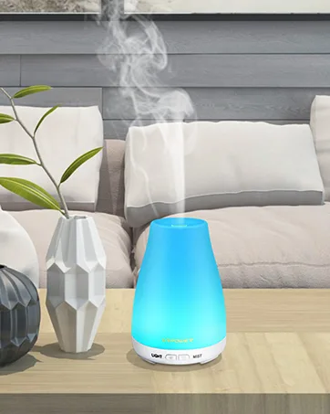 URPOWER 1000ml Essential Oil Diffuser Remote Control 5 in 1 Ultrasonic Aromatherapy Oil Cool Mist Humidifier Running 20 Hours with Adjustable Mist Mode/4 Timer Settings for Large Room Study Yoga Spa A-yellow - 100ml Essential Oil Diffusers