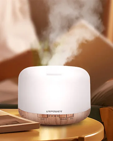URPOWER 1000ml Essential Oil Diffuser Remote Control 5 in 1 Ultrasonic Aromatherapy Oil Cool Mist Humidifier Running 20 Hours with Adjustable Mist Mode/4 Timer Settings for Large Room Study Yoga Spa A-yellow - 500ml Essential Oil Diffusers