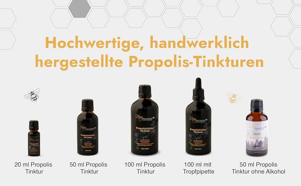 Honeyrying propolis tincture 100ml with 40% natural propolis in the best quality from Black Forest beekeeping propolis drops without additives 100ml with drip pipette - propolis