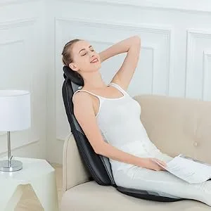 Comfier Back Massager with Heat,Shiatsu Massage Chair Pad,Deep Kneading Full Back Massage Cushion for Shoulder,Back for Home,Office use Gray - back massager