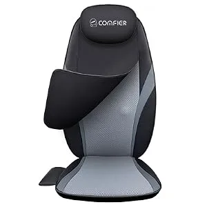 Comfier Back Massager with Heat,Shiatsu Massage Chair Pad,Deep Kneading Full Back Massage Cushion for Shoulder,Back for Home,Office use Gray - cover