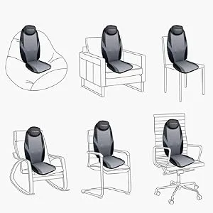 Comfier Back Massager with Heat,Shiatsu Massage Chair Pad,Deep Kneading Full Back Massage Cushion for Shoulder,Back for Home,Office use Gray - versatile use
