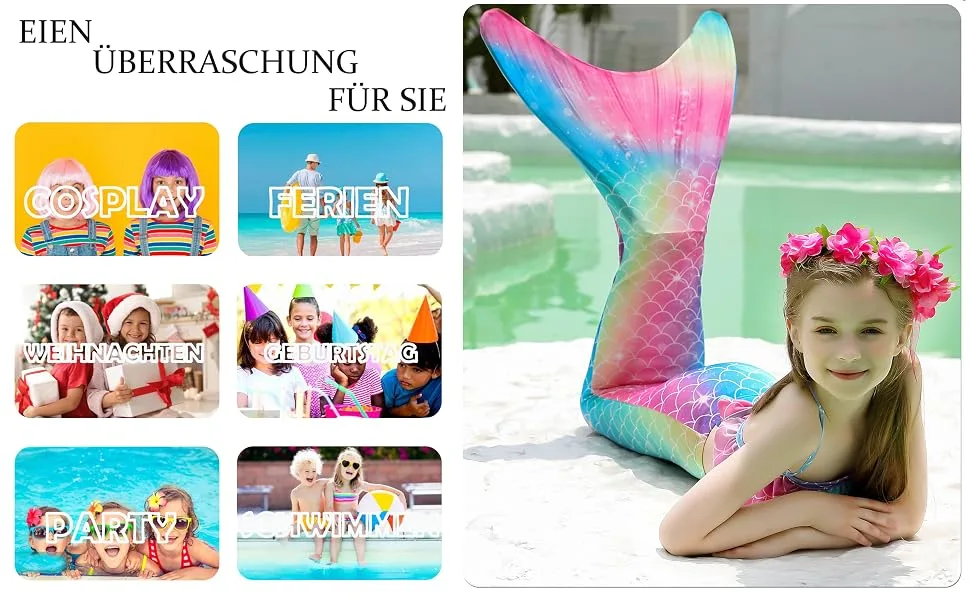 shepretty mermaid tail for swimming for children with mermaid fin fenjcka17 120 - product information 5