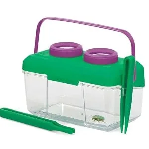 Junior Explorer Insect Magnifier Insect Container with 2 Triple Magnifying Glasses 2 Tweezers Air Holes and Handle Waterproof - product information 1