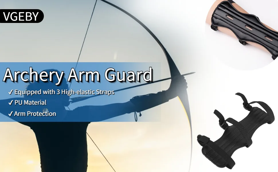 VGEBY Archery Arm Guard Arm Protector Bow Protective Sleeve with 3 Adjustable Elastic Straps - armschutz bogenschießen stoff