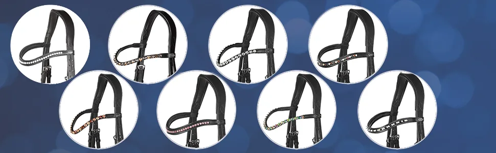 Heinick-Reitsport bridle anatomical Performance white lacquer conical RH bridle hook Warmblood Selection (Bern) - Stirnband