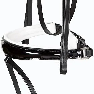 Heinick-Reitsport bridle anatomical Performance white lacquer conical RH bridle hook Warmblood Selection (Glow-Turquoise) - Reithalfter Performance Schwarz
