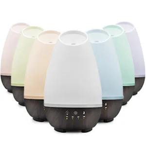 HealthSmart Essential Oil Diffuser, Cool Mist Humidifier and Aromatherapy Diffuser with 500ML Tank Ideal for Large Rooms, Adjustable Timer, Mist Mode and 7 LED Light Colors, White Large White - B07C683MBH