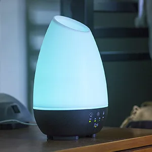 HealthSmart Essential Oil Diffuser, Cool Mist Humidifier and Aromatherapy Diffuser with 500ML Tank Ideal for Large Rooms, Adjustable Timer, Mist Mode and 7 LED Light Colors, White Large White - B07C683MBH